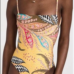 One-Piece Swimsuit in Yellow Floral Print